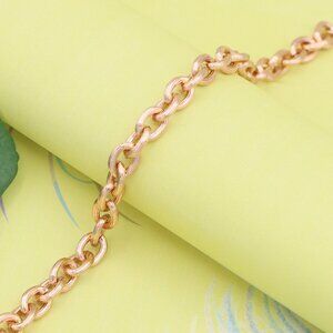 "Textured Round Link Rose Gold Bracelet, Elegant Chain Design, XPBL1134